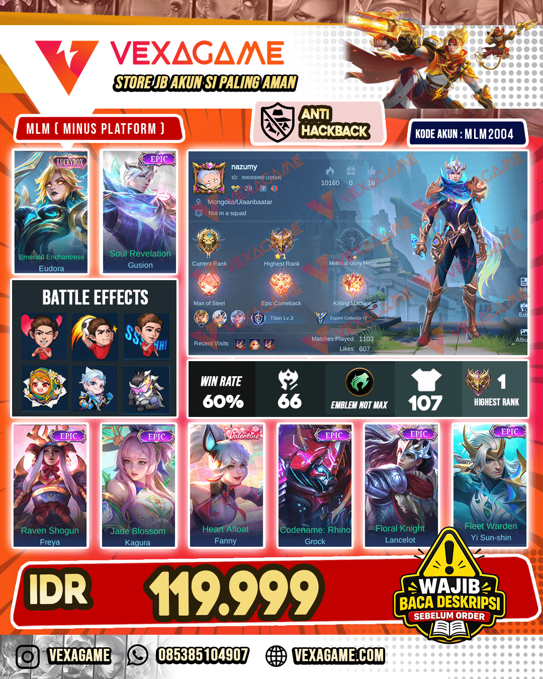 Gusion Epic X Eduora Luckybox