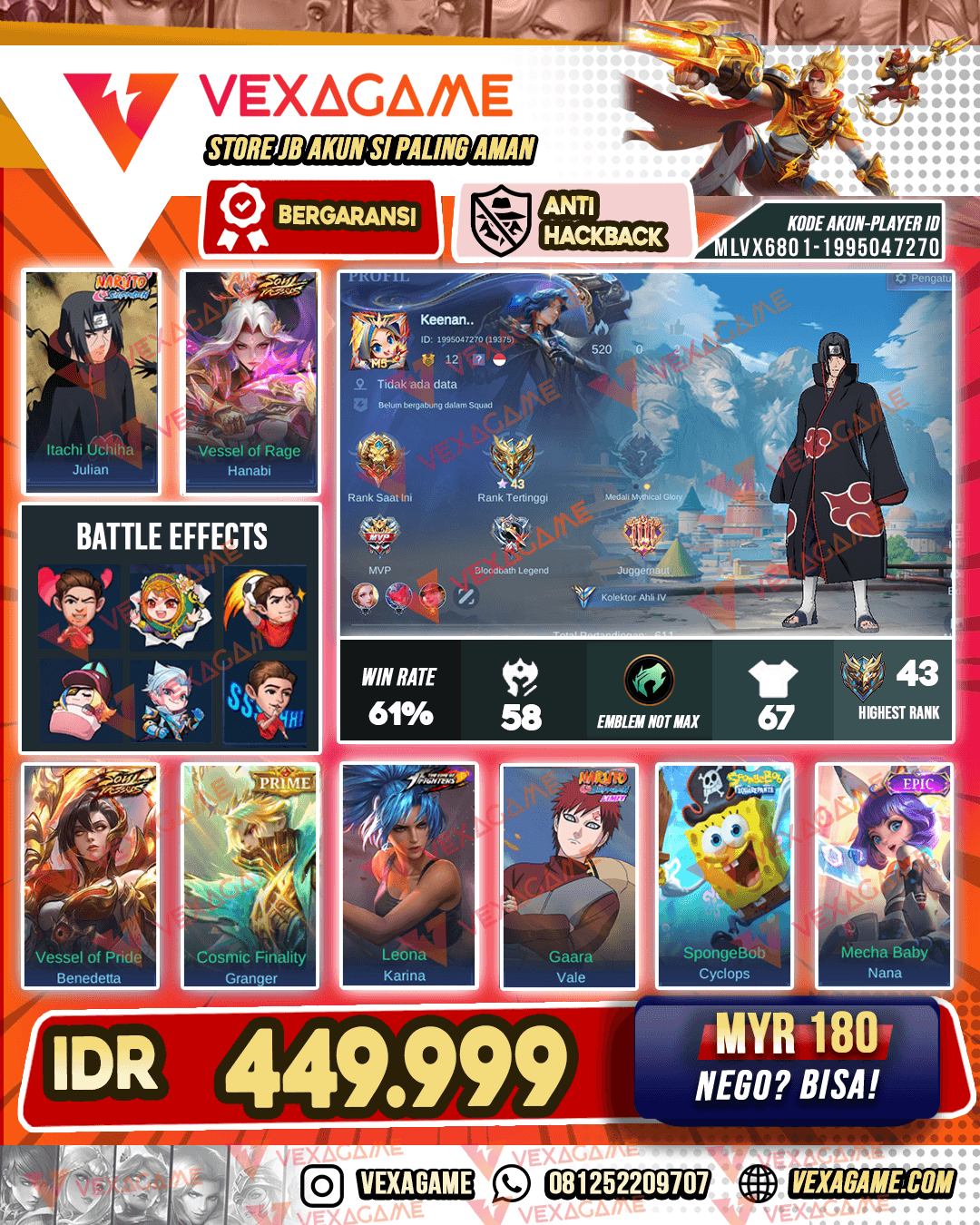 Julian Itachi | Hanabi Soul Veses | Banedeta Soul Veses