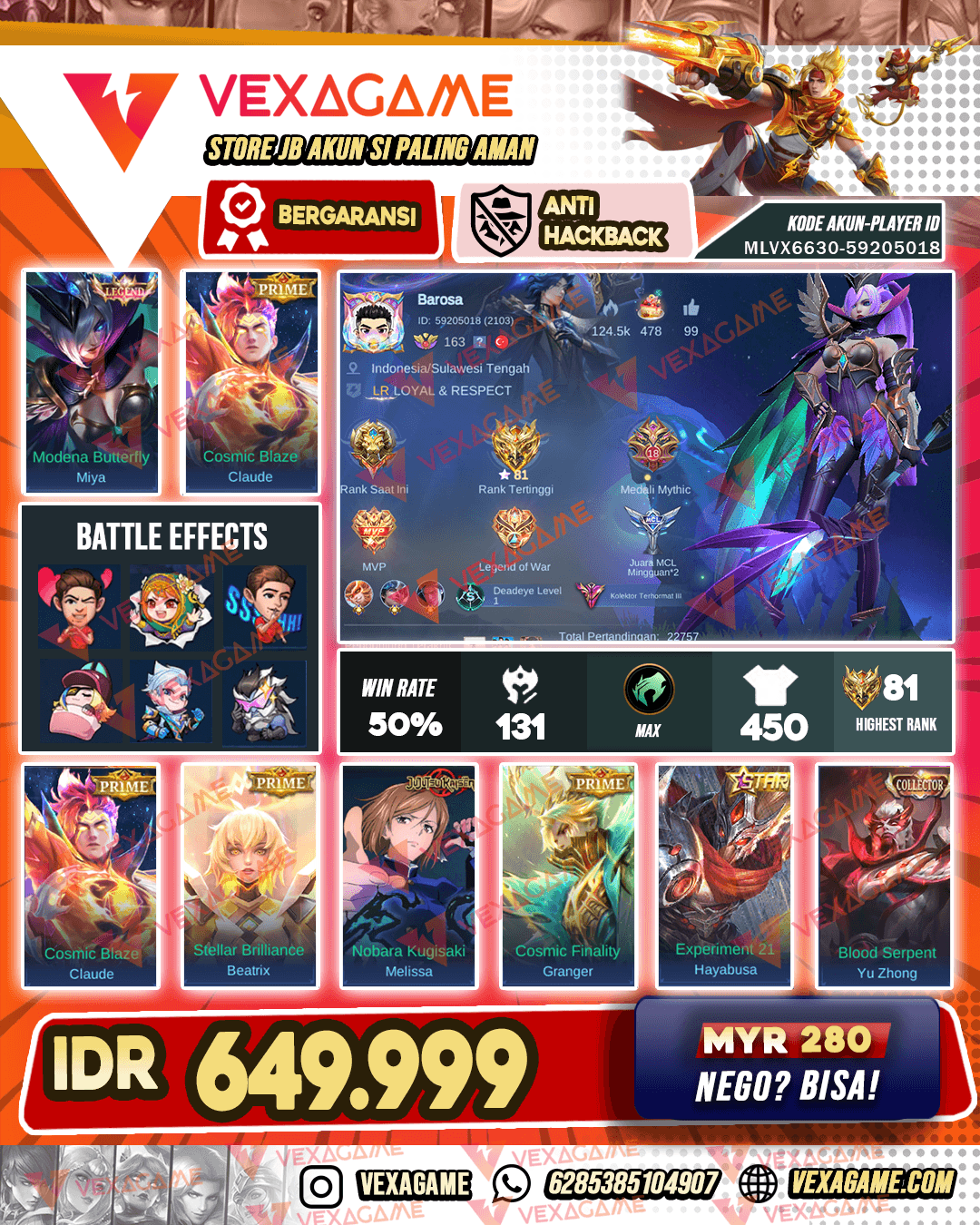 Miya Legend | Melissa JJK | Yu Zhong Collector