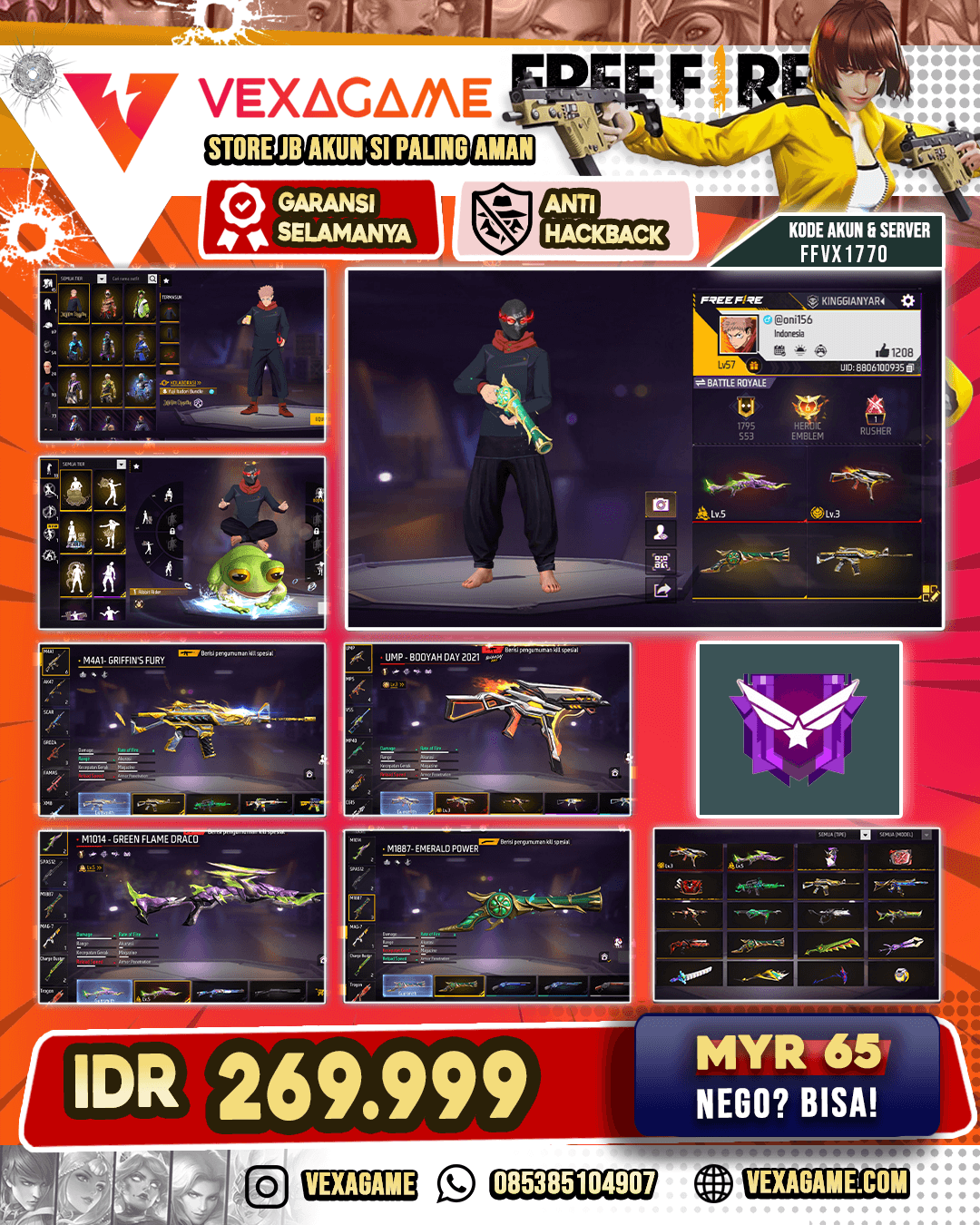2 EVO | SG TROMPET X DUO BIRU | M4A1 GRIFFIN'S | BUNDLE YUJI | TAS BUNNY | VAULT OTW 100