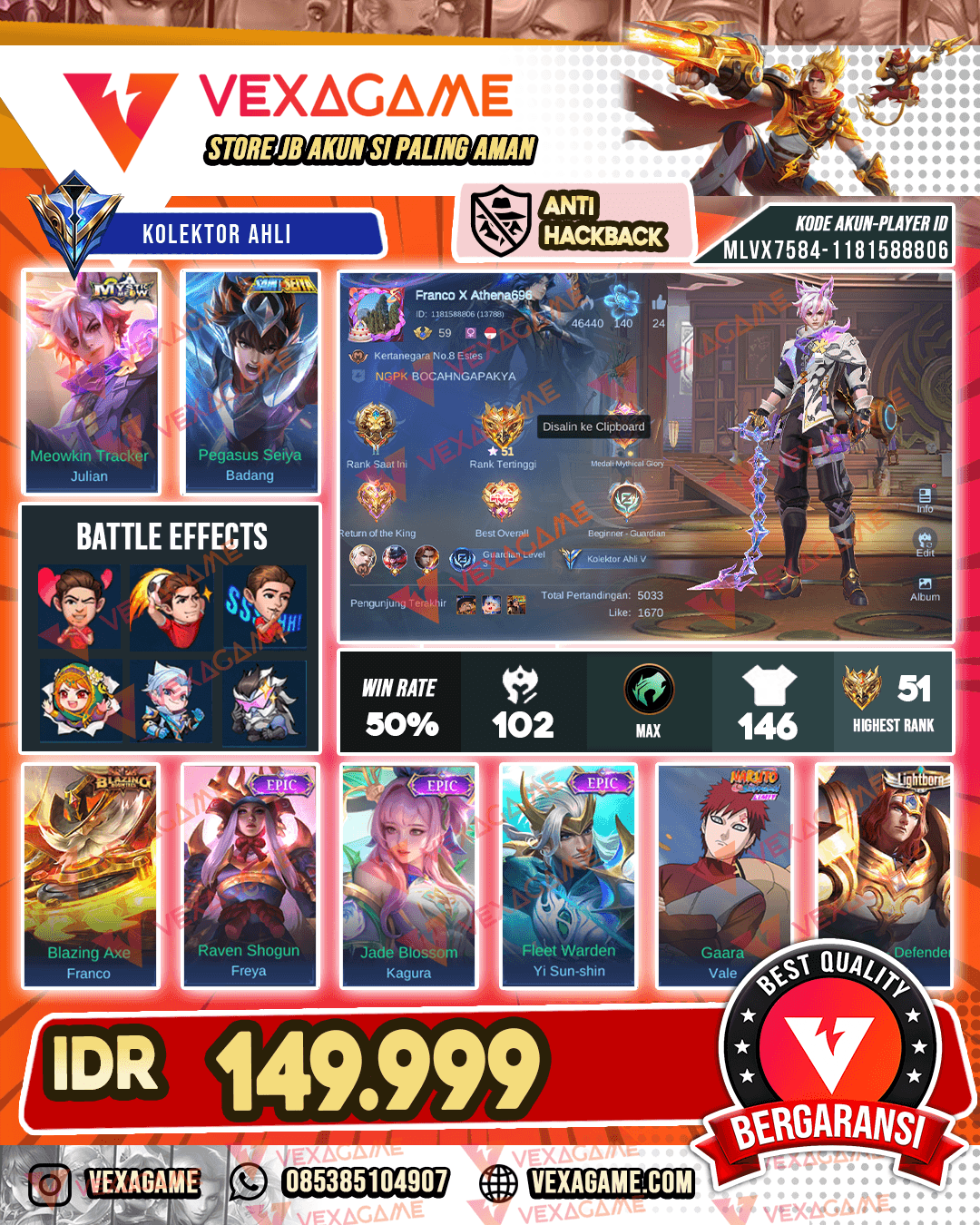 Julian Miaw X Badang Saint Seiya | Emblem MAX