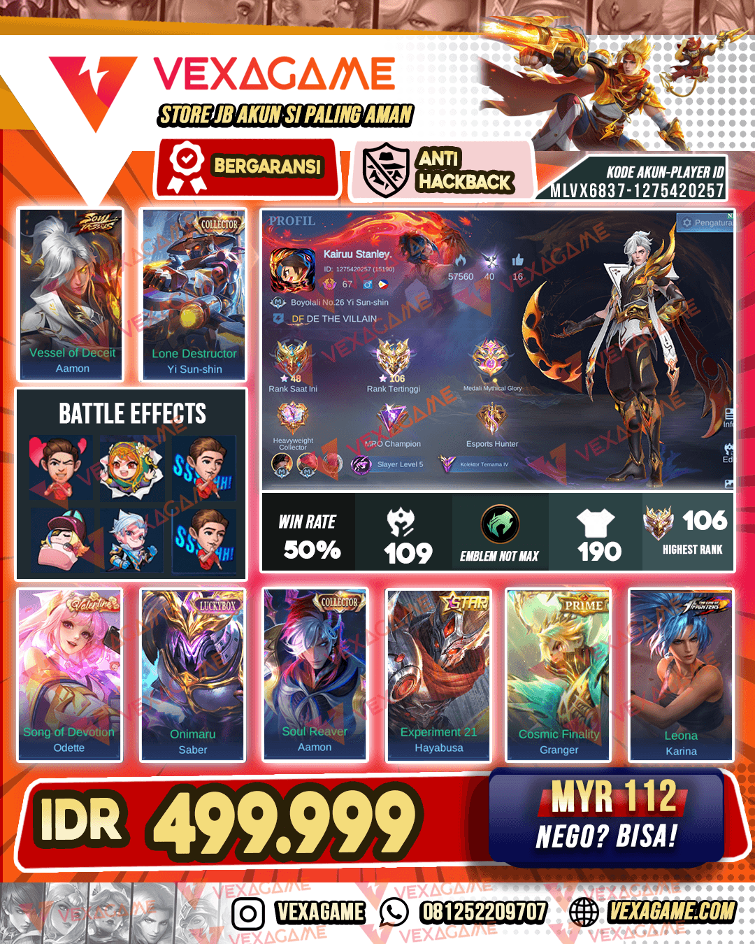 Amon Soul Veses | 2 Collector | 1 Luckybox | Emblem Max | Ex Imo