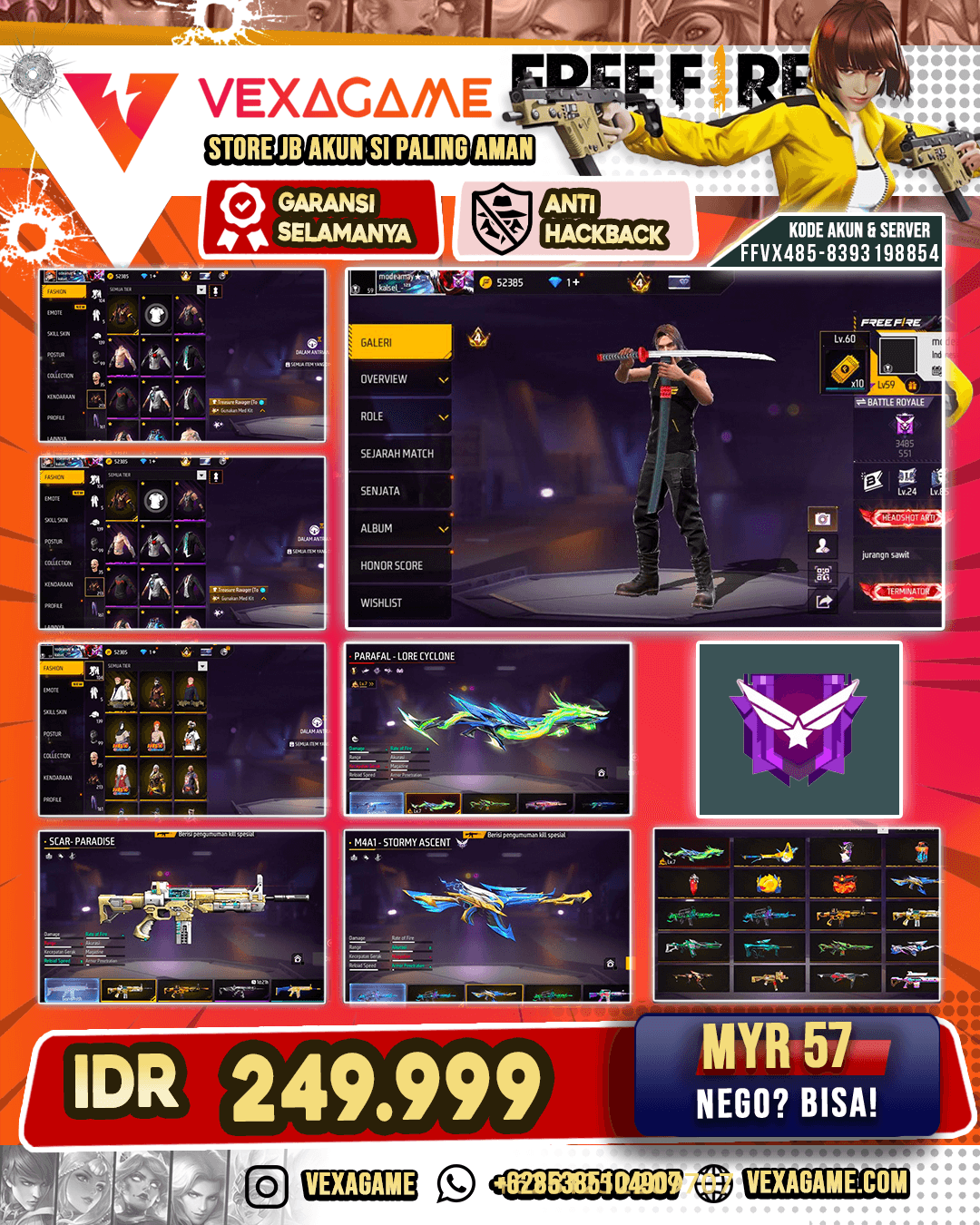 Parafal Lore Cyclone Lv MAX | M4A1 Glacier Netherworld | M4A1 Stormy Ascent | Bundle JJK | Vault 200+