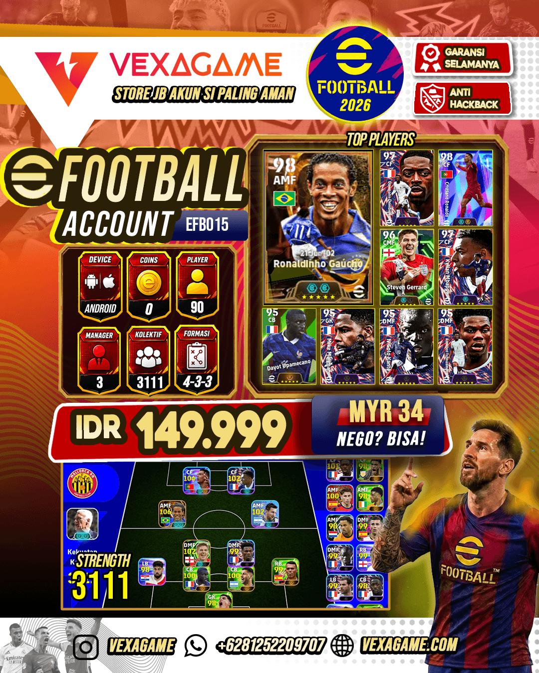 POWER 3111 | Ronaldinho (BigTime) | Cristiano Ronaldo (ShowTime) | Lionel Messi (ShowTime) | Lamine Yamal (ShowTime) | Steven Gerrard (Epic) | Andryly Shevchenko (Epic)