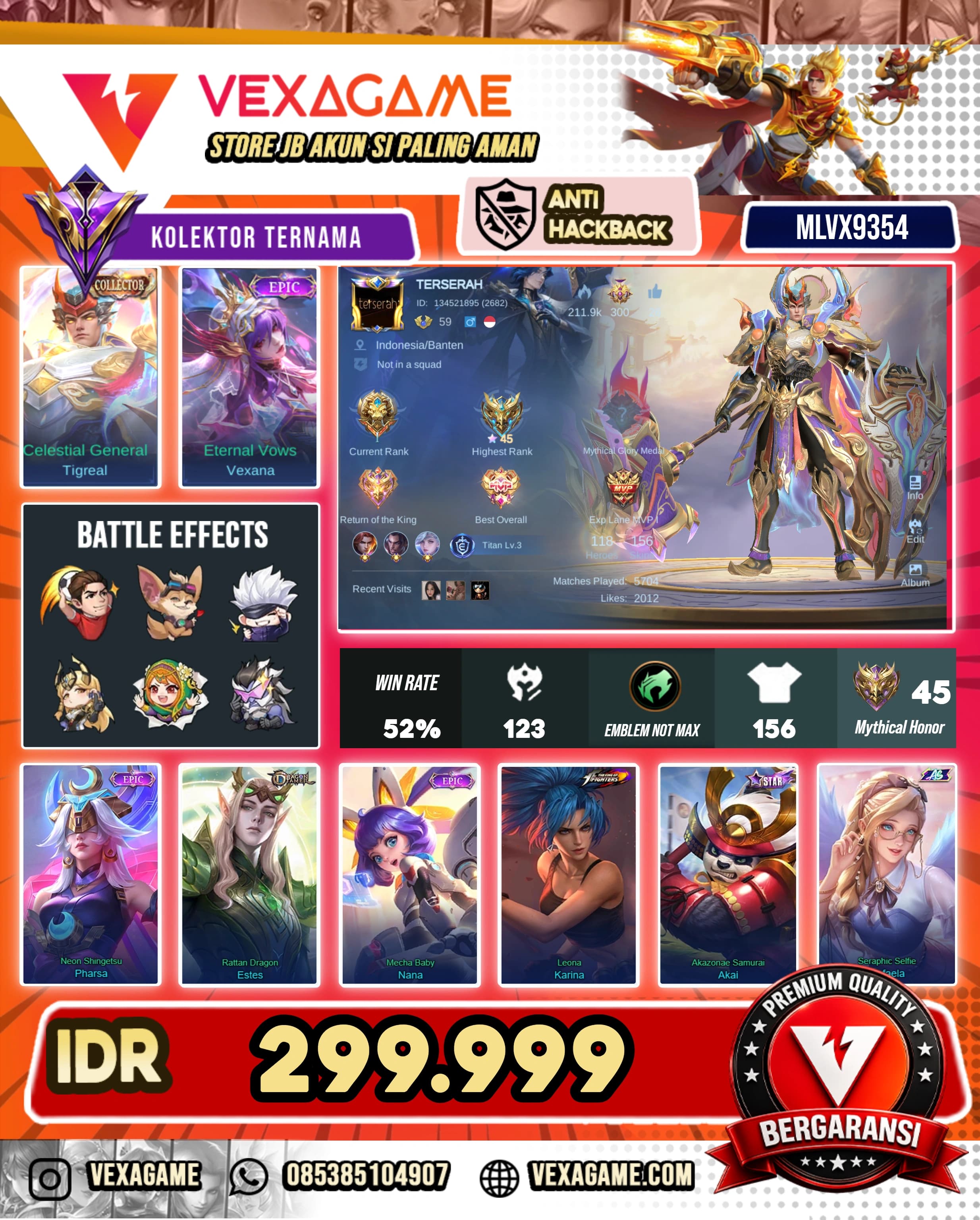 Tigreal Collector| Vexana Epic