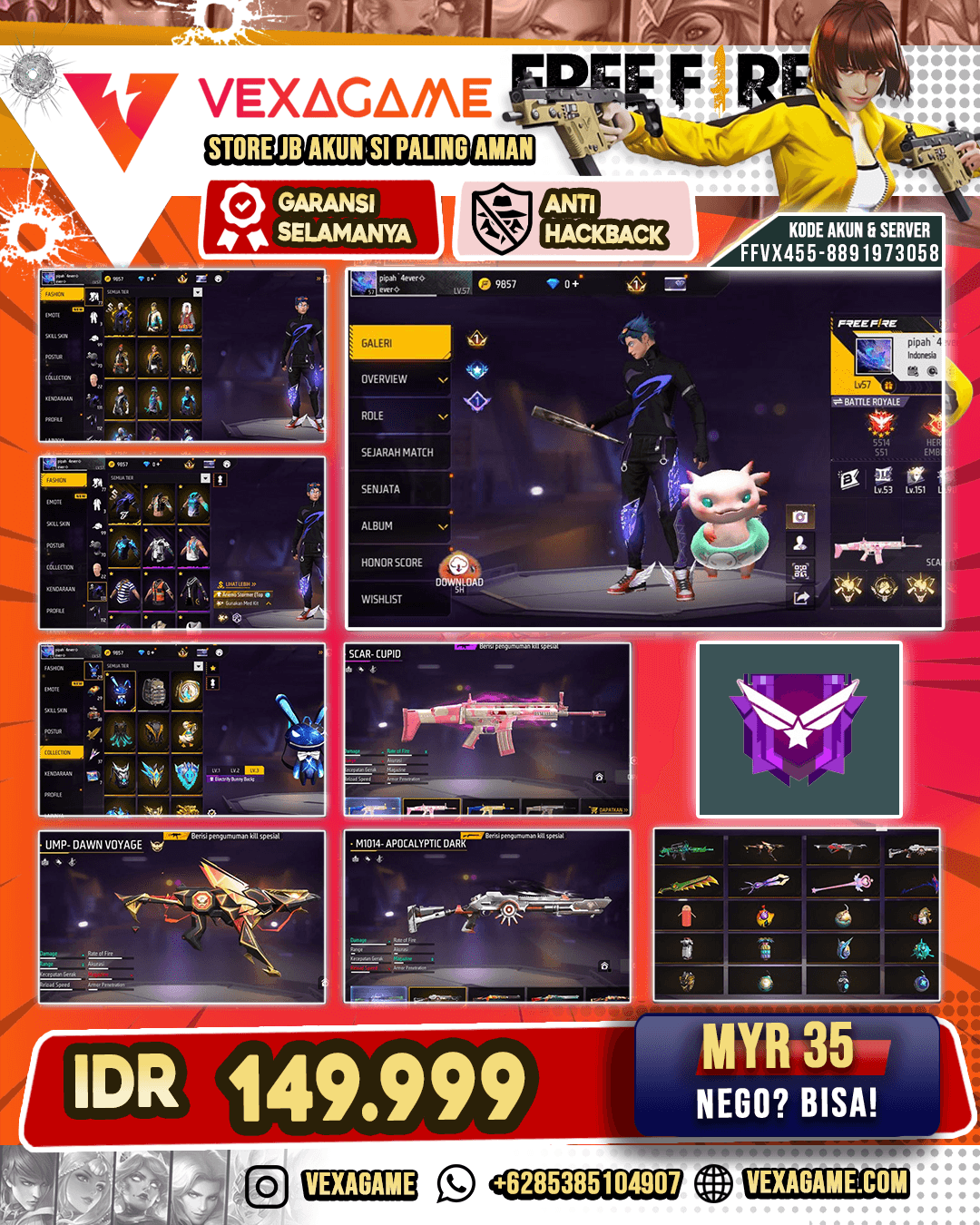 SCAR Cupid | UMP Dawn Voyage | SG Apocalyptic Dark | Vault 100+