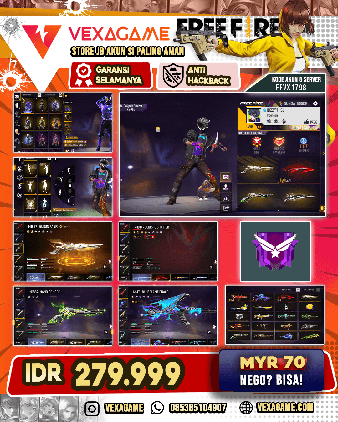 Galactic Bunny Bundle | 3 EVO Gemuk | SG Dua 3 Rasa (Gurun, Lumut, Terrano Burst) Vault 130+