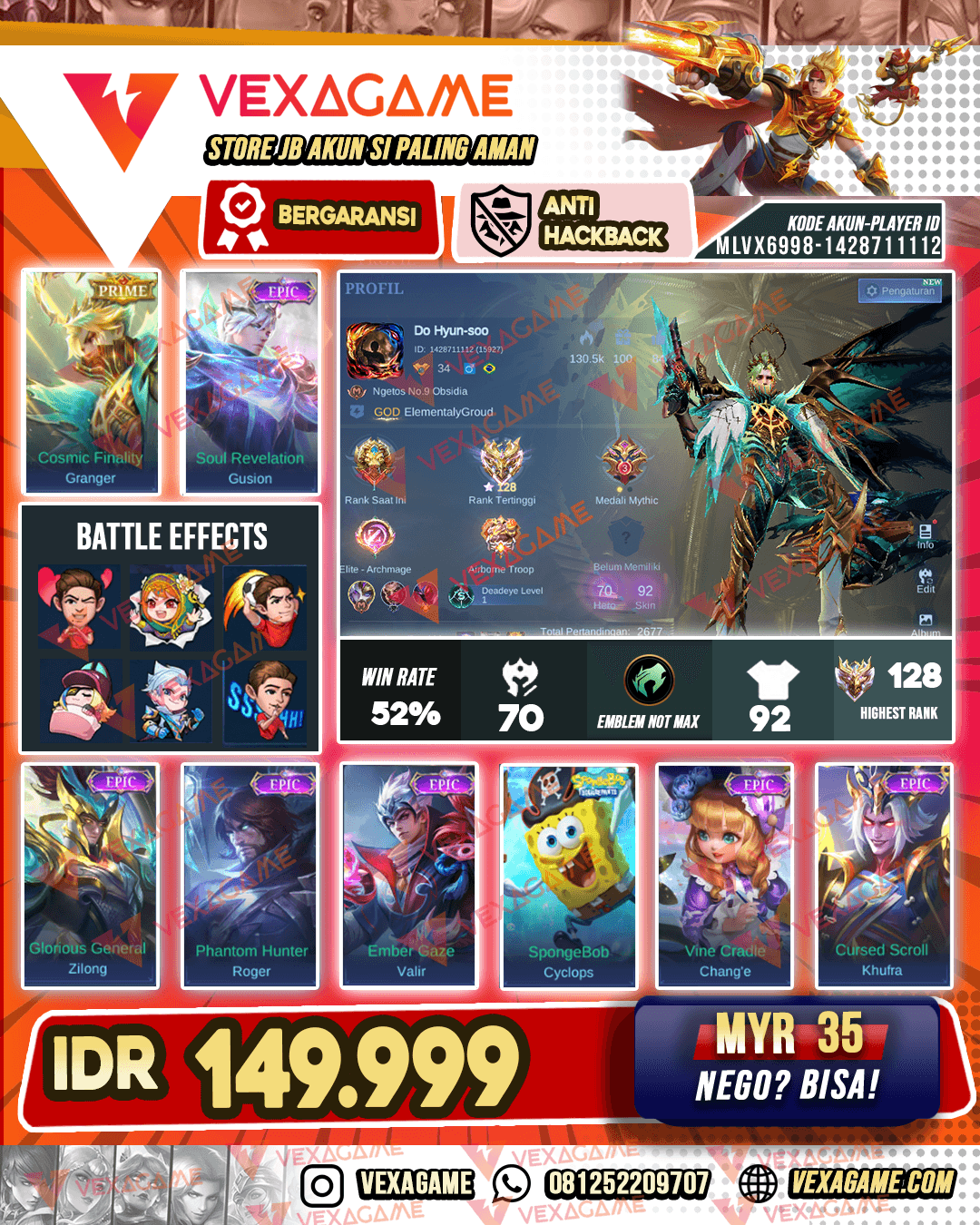 Granger Prime | Gusion Epic | Ex Immo