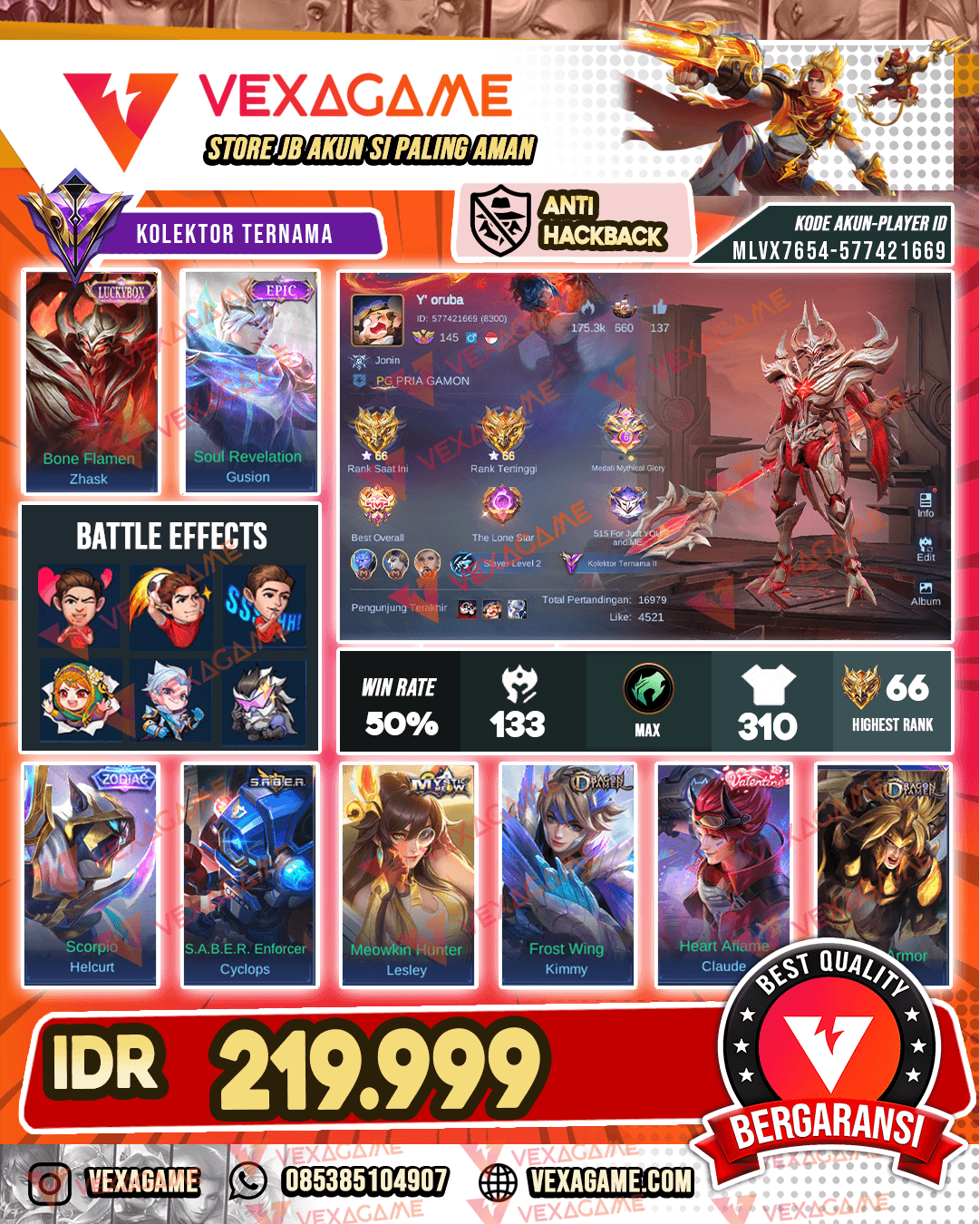 Zhask Luckybox | Gusion Epic | Emblem Hero MAX