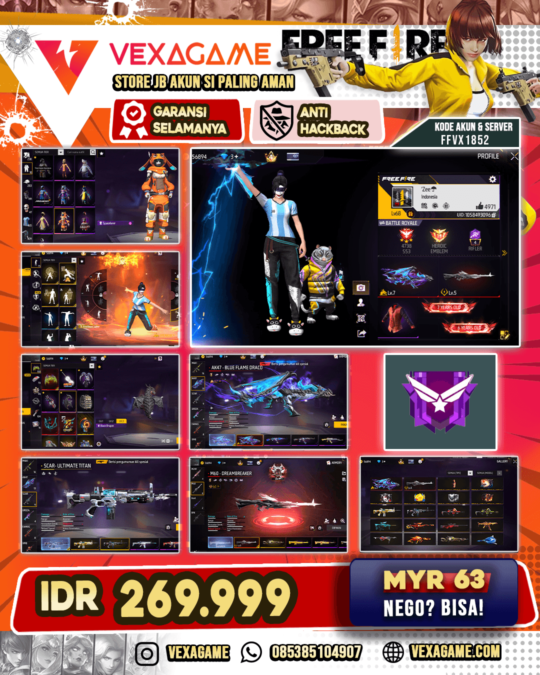 AKUN SEMI OLD | EVO AK47 MAX | EVO M60 | ANGGEL BIRU CEWE ON | BACKPACK DRAGON | VAULT 460+