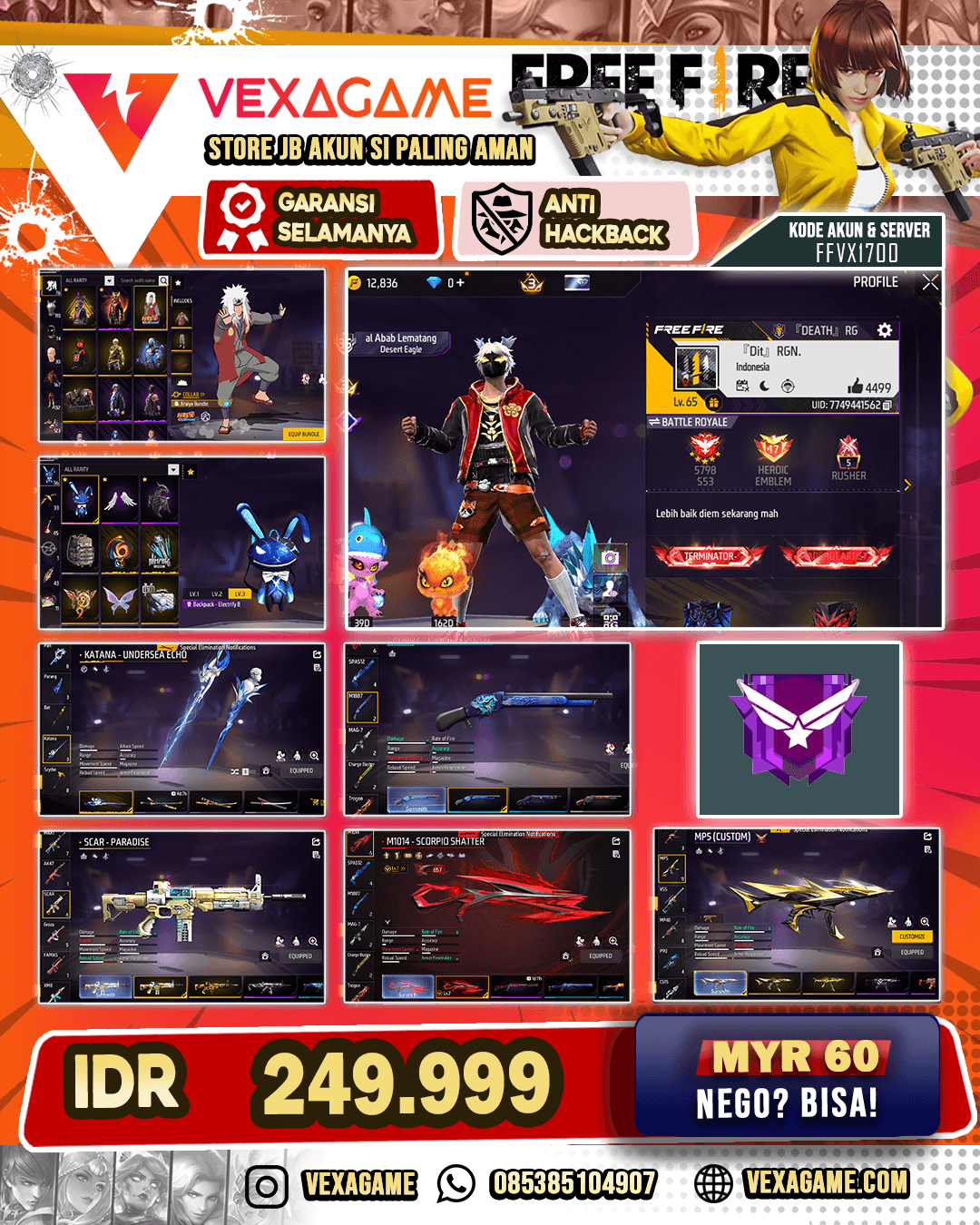 1 Evoi Otw Max | SG Mamba | Scar Paradise | Katana On | Tinju On | Bundle Jiraya | Sepatu Jordan On | Emot 27