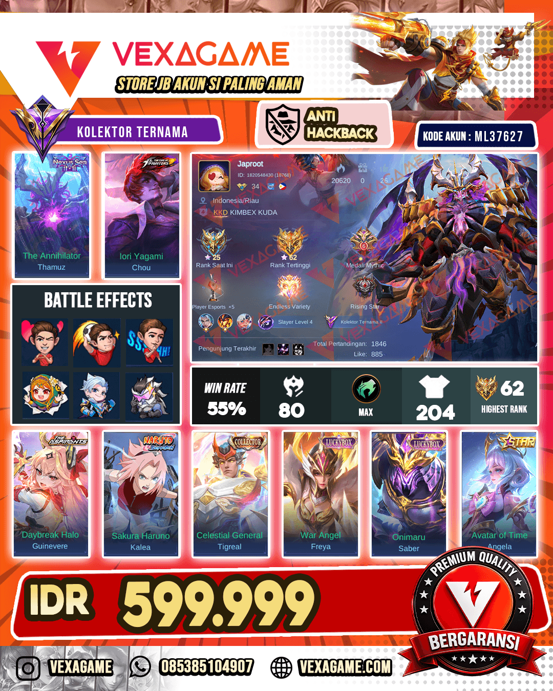 Thamuz 11.11 | Chou KOF | Guin Aspirants | Kalea Sakura | Tigreal Colllector | 2 Luckybox