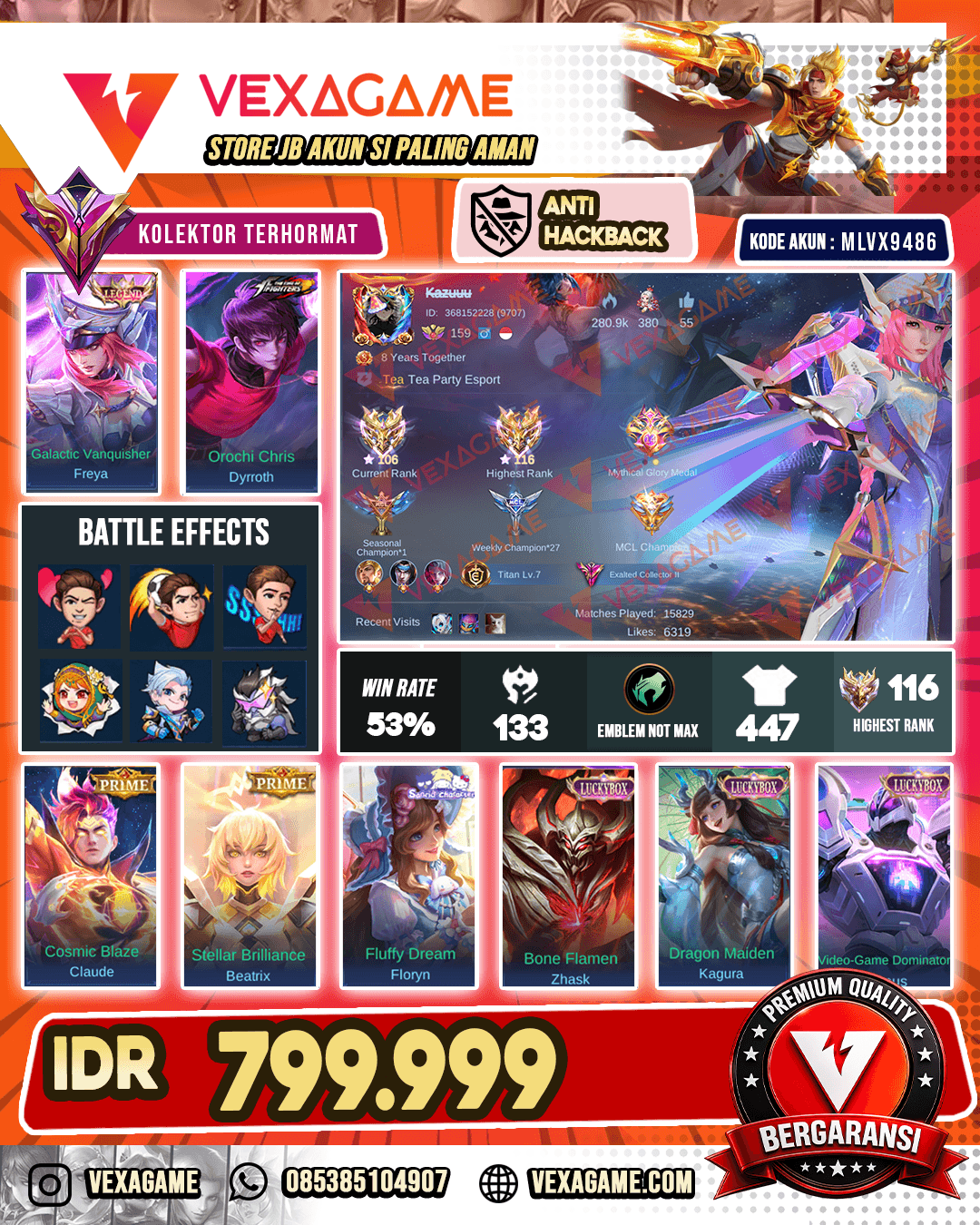 Freya Legend | Dyroth Kof | Paquito Pacqumo | Roger Transformer | 3 Luckybox | 2 Prime | Ex Immo