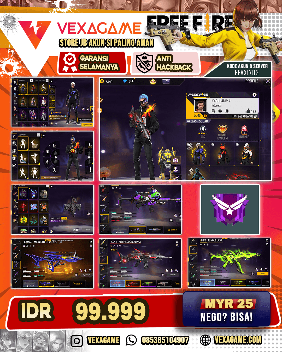 1 Evo Lv 5 | Famas Midnight City Scape | Xm8 Poison Pumkin | MP5 Jungle Lava |