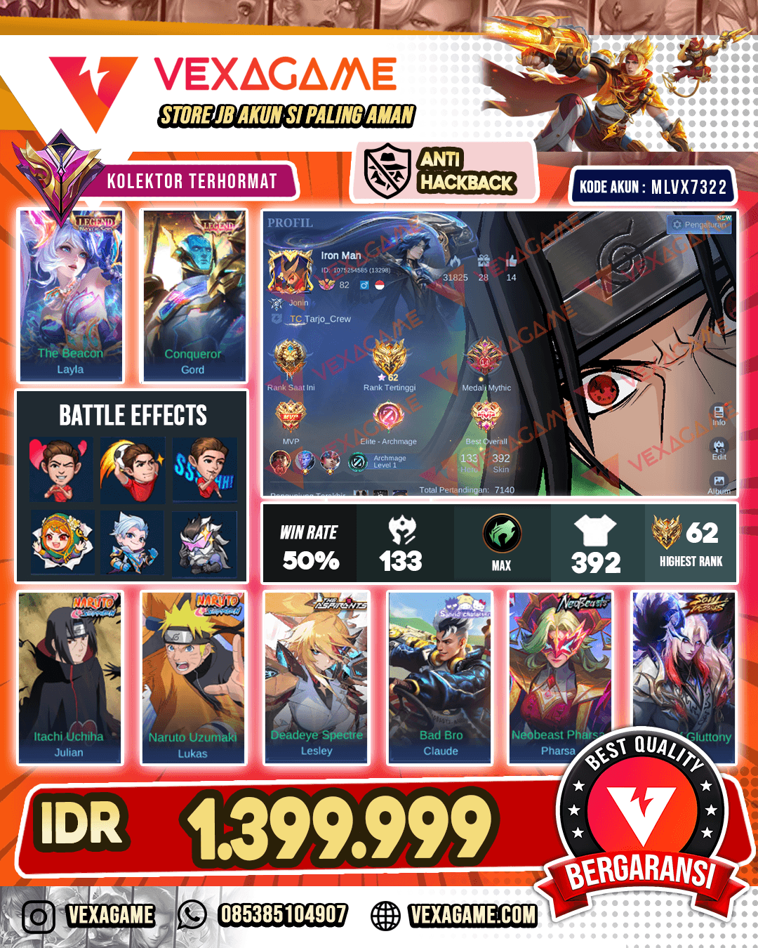 Legend Layla | Gord Legend | Cecillion Soul Vessel | Vexana Asphirant | Moskov ALLSTAR | Pharsa Neobeast | Miya Seasons | Emblem Hero MAX | Recall TAS TAS