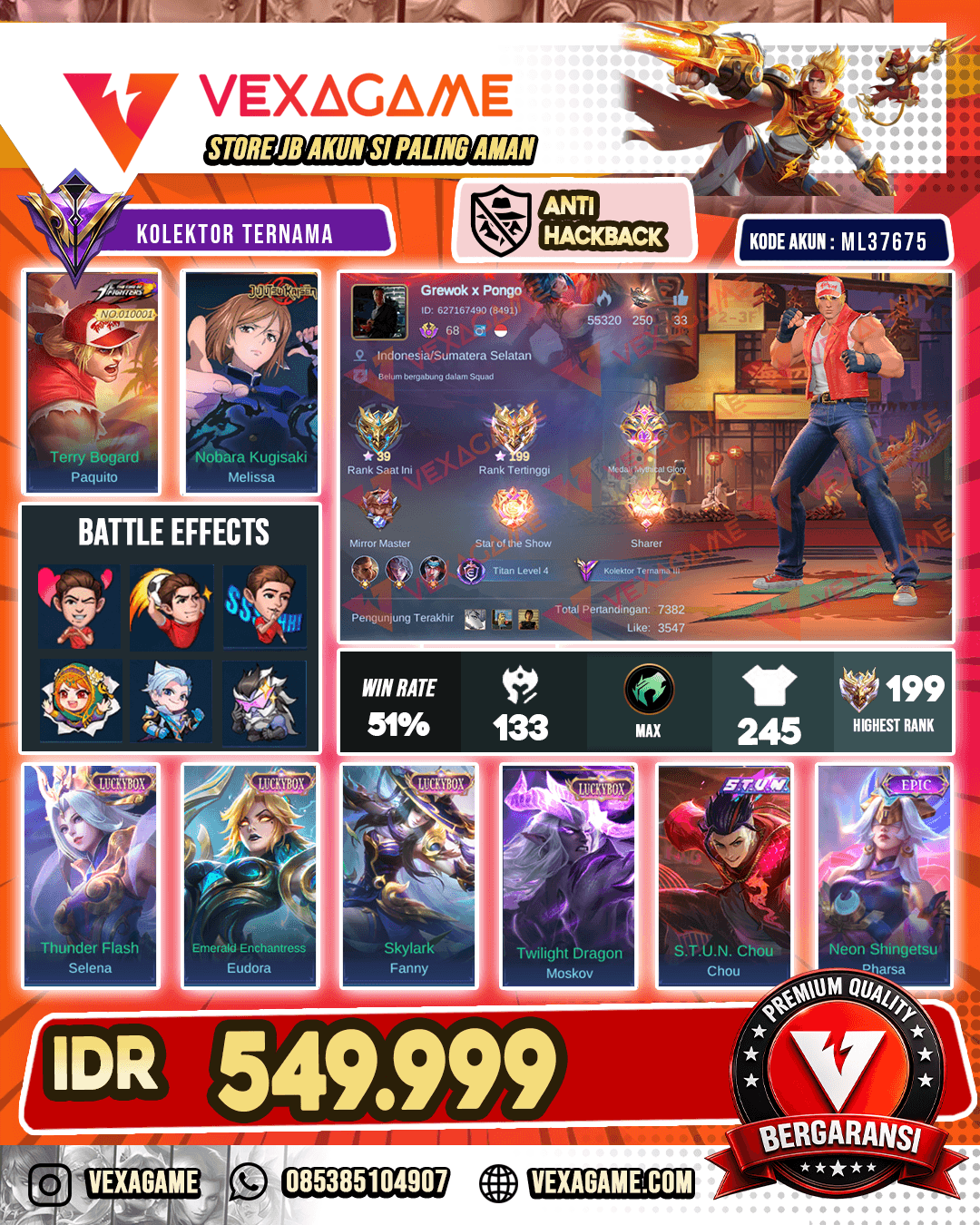 Paqutio KOF | Melissa JJK | 4 Luckybox | EX IMMORTAL
