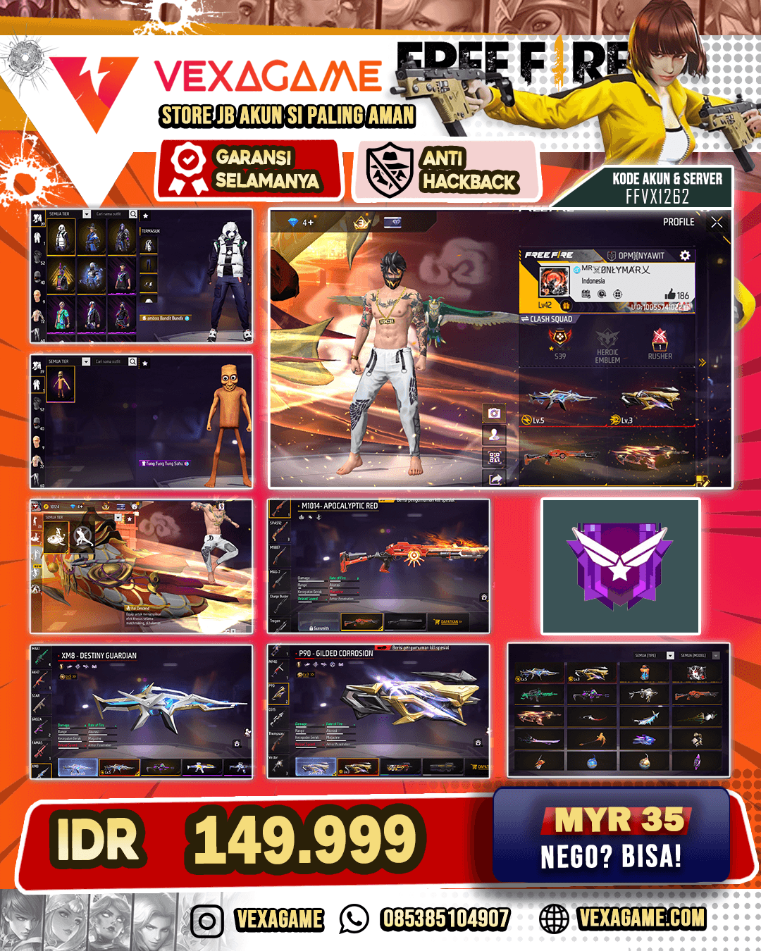 2 Evo | SG Panjang Incu Utama | Bundle Bandit Panda | Animasi Loby ON | M4A1 Flamed Beat