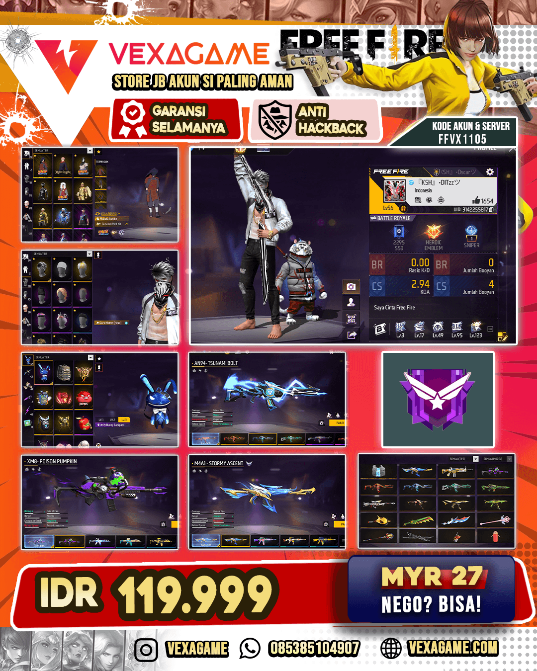 M4A1 Stormy Ascent | XM8 Poison Pumpkin | AN94 Wildfire Bolt | AN94 Tsunami Bolt | Backpack Bunny