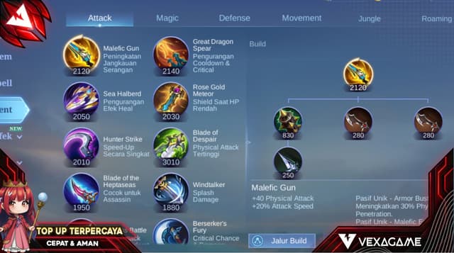 Daftar Item Mobile Legends dan Fungsinya (Physical, Magic, Defense)
