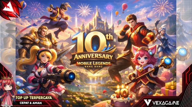 Anniversary MLBB ke-10: Skin Eksklusif, Fitur Baru, dan Diskon Diamond 47%!