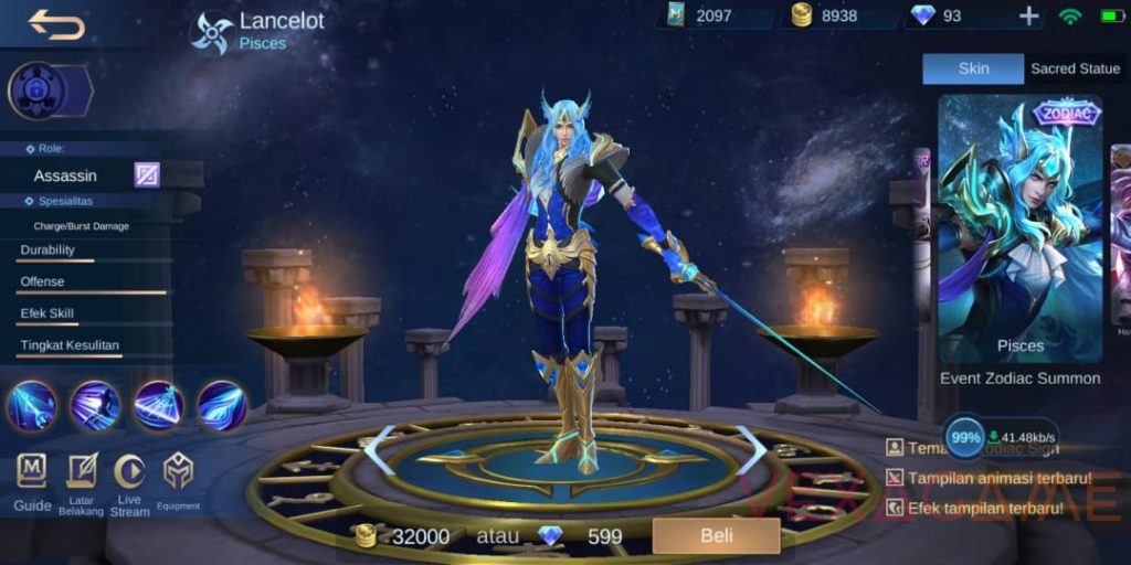 Lancelot Revamp Zodiac New Mobile Legends