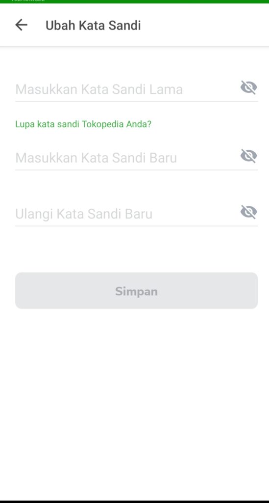 Cara Mudah Ganti Password Akun Tokopedia 