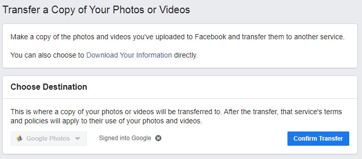 Transfer Foto Facebook ke Google Photo