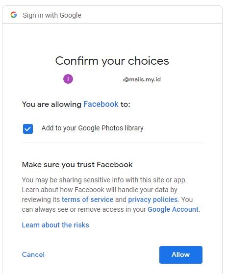 Transfer Foto Facebook ke Google Photo