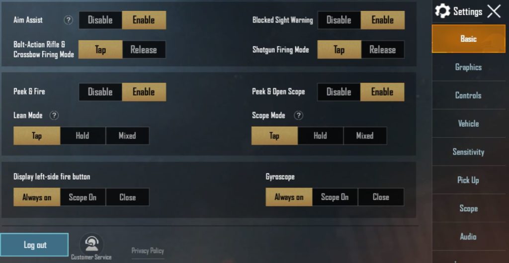cara setting aim assist PUBG