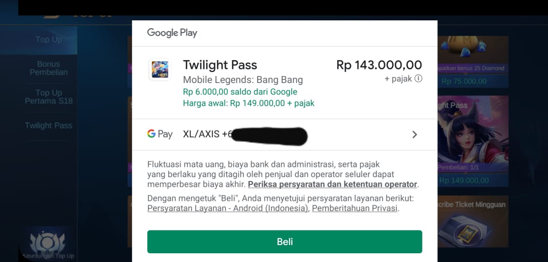Cara Top-up Diamond Mobile Legends