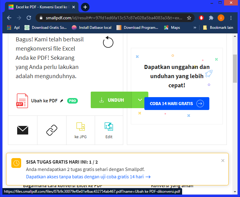 unduh excel ke pdf