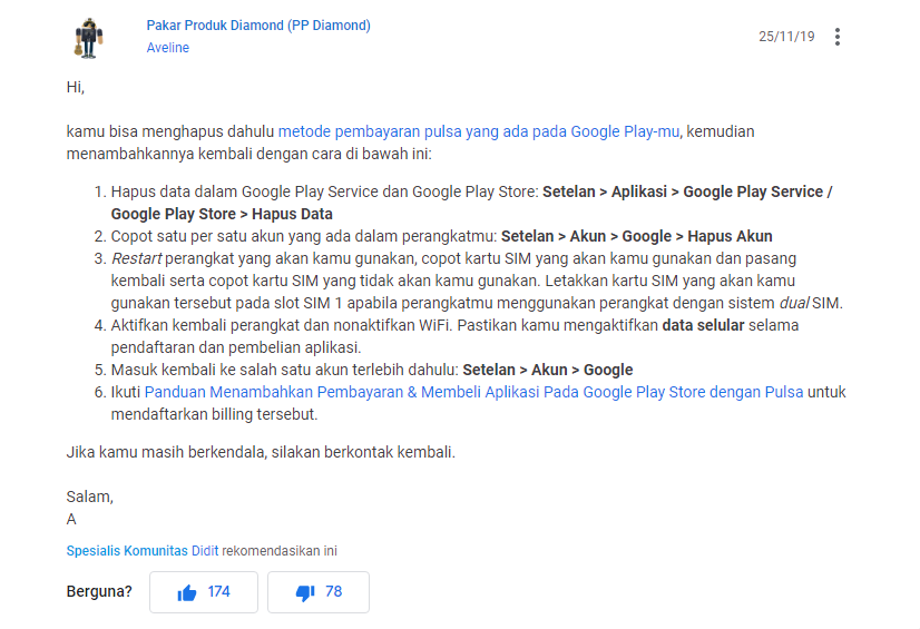 Top Up dengan Google Play