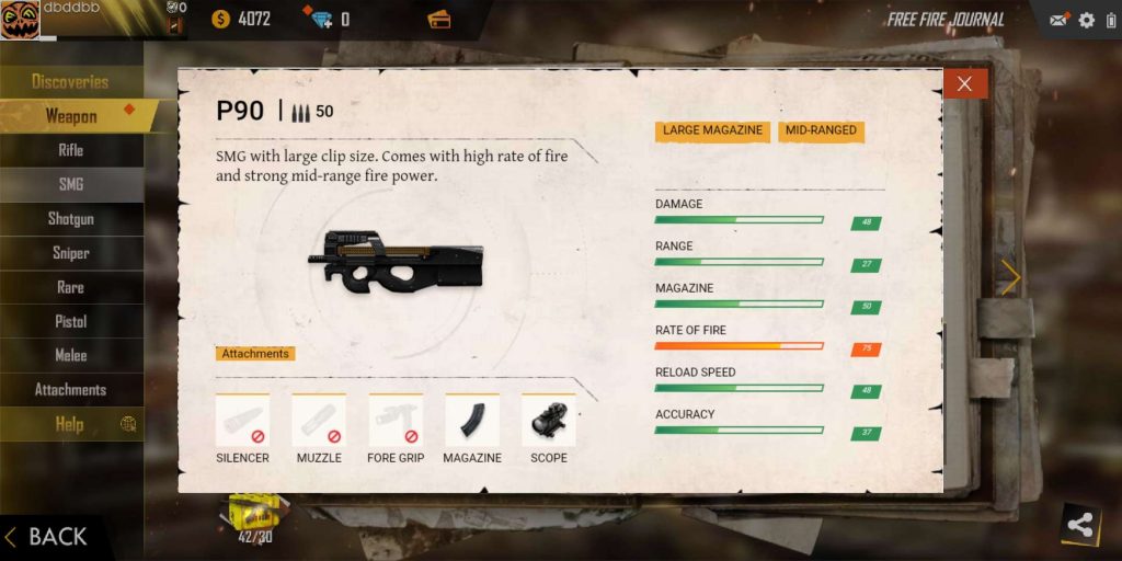 tips memilih senjata free fire : damage tinggi