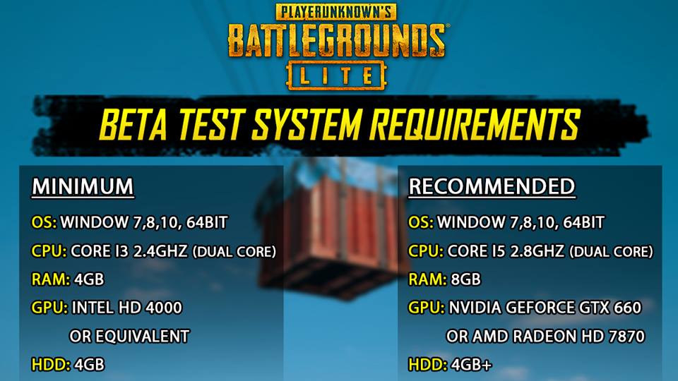 spek PUBG Lite PC