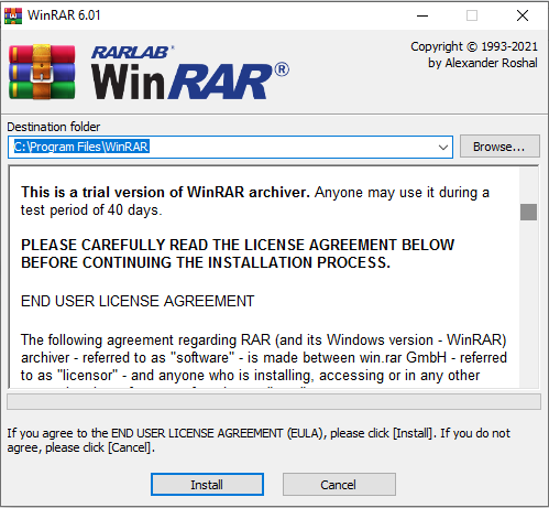 instal winrar