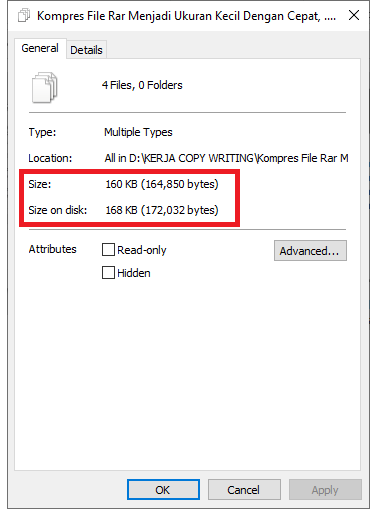 Kompres File Rar Ukuran Kecil
