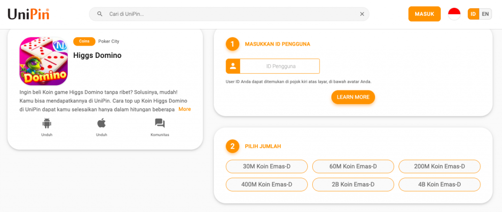 Top Up Game Online di UniPin