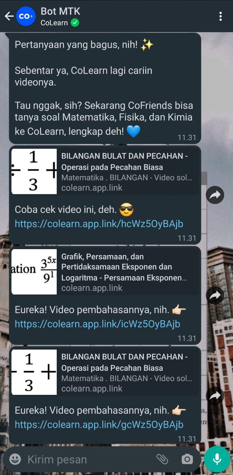 Memecahkan Matematika Melalui Whatsapp