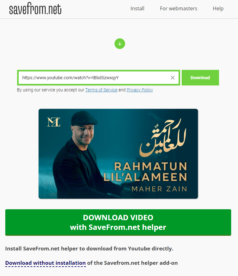 Download Video dengan Savefrom.net