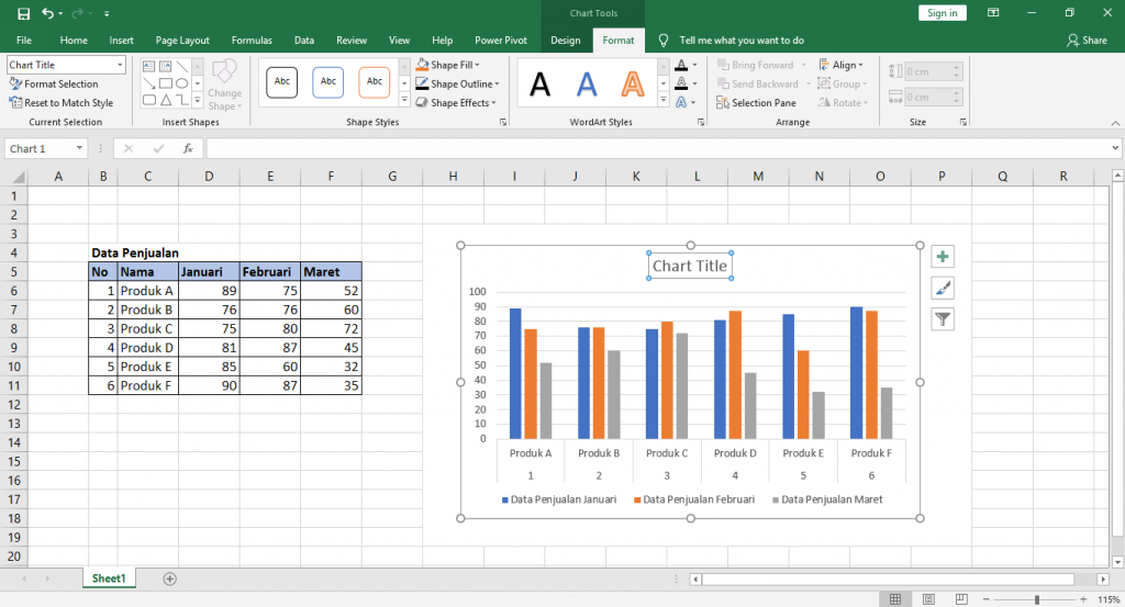 cara membuat grafik microsoft excel