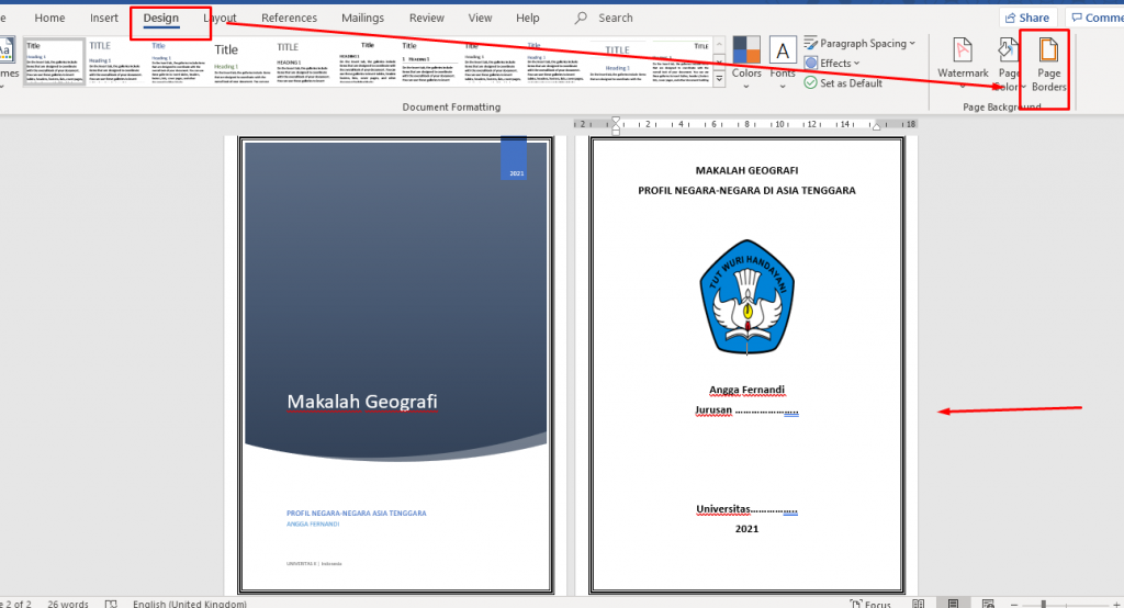 Cara Membuat Cover Page Di Microsoft Word Vexagame 0104