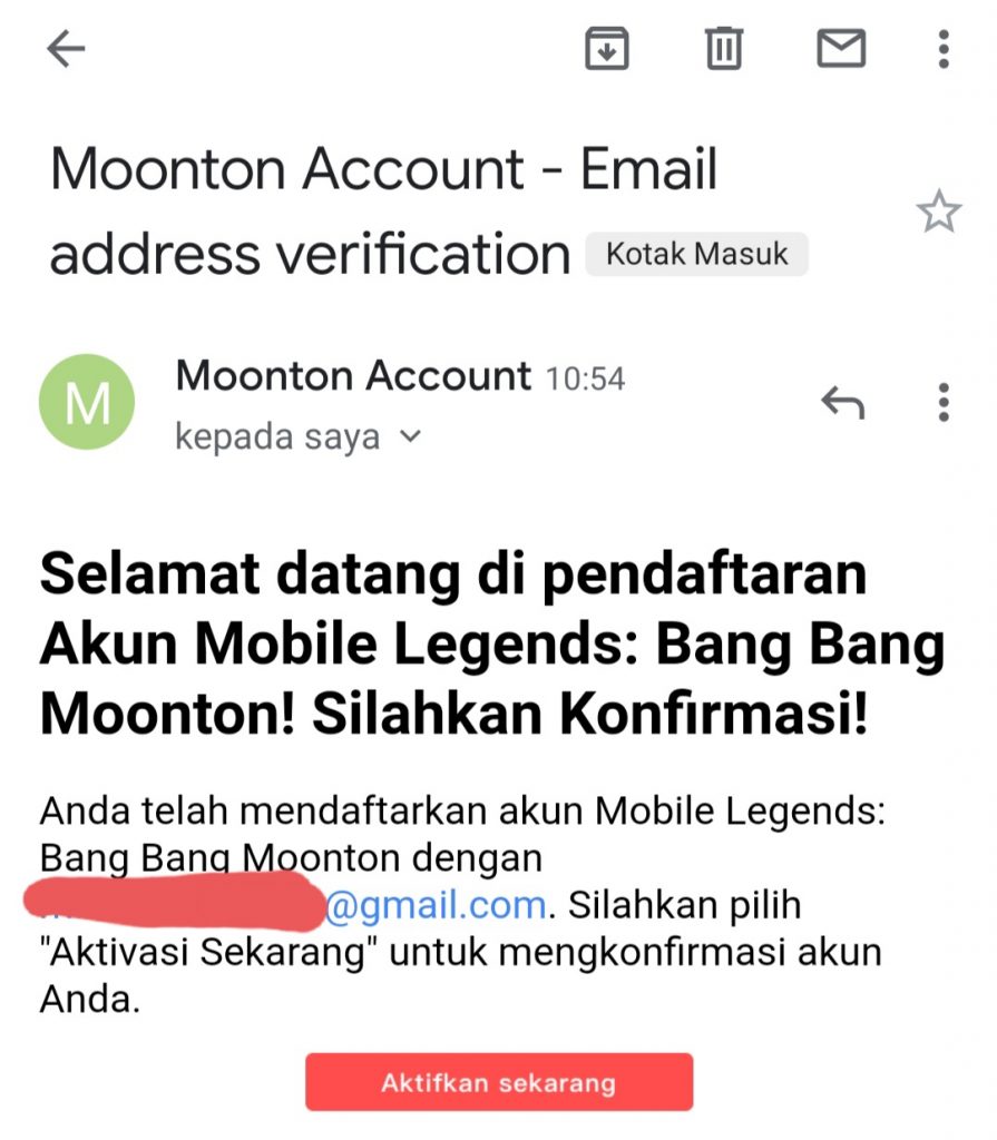 Selanjutnya kamu beralih ke email untuk melakukan aktivasi, buka pesan di email dan pilih “Aktifkan Sekarang”