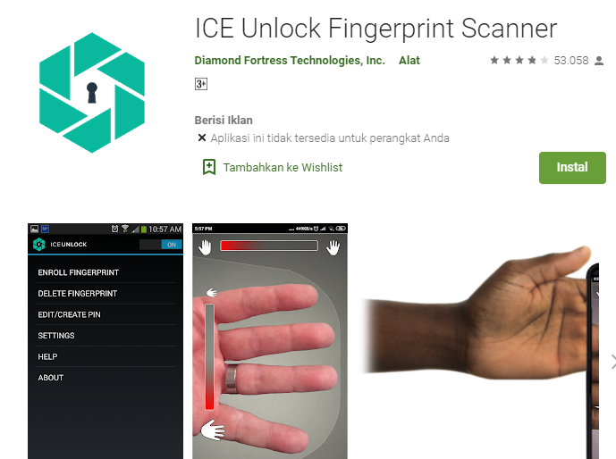 Aplikasi Pengunci Layar Sidik Jari