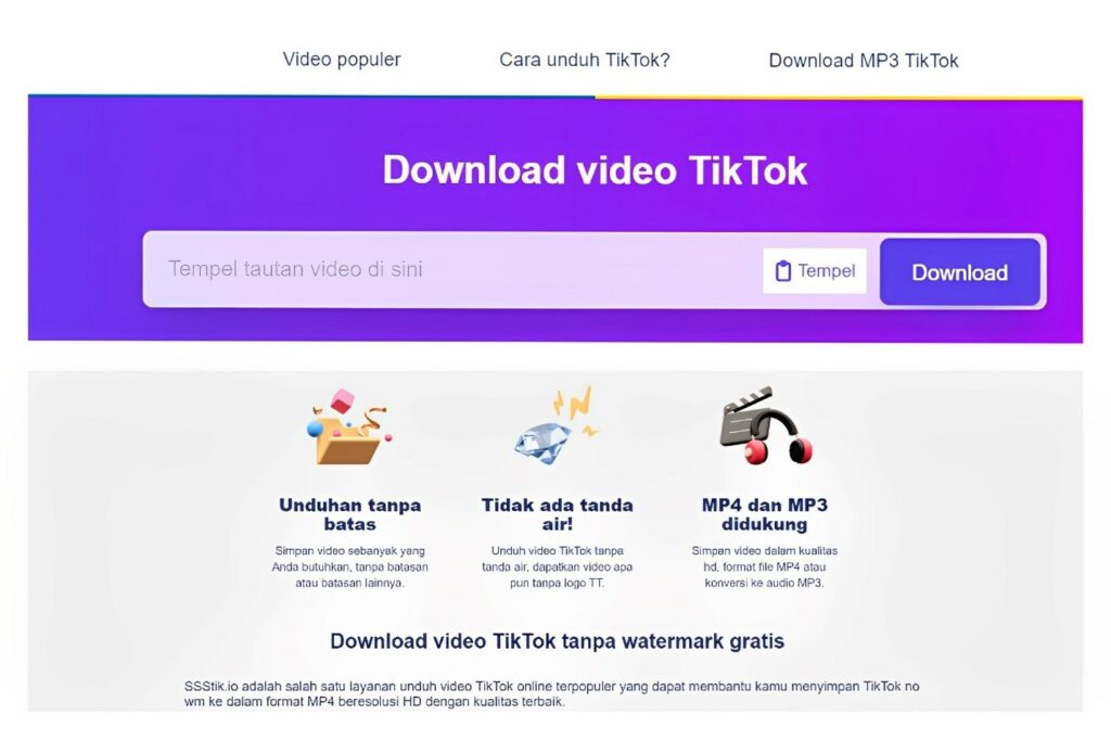 unduh video video dan audio tiktok.